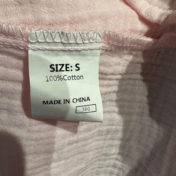 Dokotoo NWT Size Small Flutter Cap Cap Sleeve Blouse Pastel Pink 100% Cotton - Picture 4 of 11